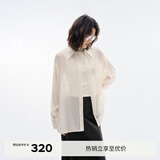 伊芙丽（eifini）蒋欣代言新款温柔优雅轻薄飘逸感气质高级感通勤衬衫 米白 M (160) 110-125斤