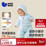迷你巴拉【迷你小蛋仔】儿童连体羽绒服男女童宝宝冬日保暖萌趣外套新款 粉蓝 【白鸭绒-1000+清洁度】 80 CM -充绒量59.9g