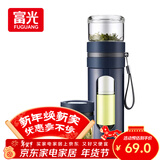 富光玻璃杯 高硼硅泡茶杯子 茶水分离杯 商务办公便携塑玻水杯男女士