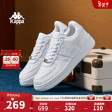 Kappa卡帕男鞋板鞋男春季新款厚底小白鞋子男百搭休闲鞋情侣跑步运动鞋 鹭羽白 41