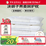 罗莱家纺 枕头枕芯脊椎枕 100%全棉决明子荞麦花草护颈低枕 46*72