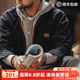 马登工装底特律猎装夹克男美式复古J001巴恩风翻领谷仓外套春季新款 黑色 【男士休闲外套/高级感痞帅/底特律变人】 M