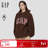 盖璞女装2025秋季新款Logo灯芯绒贴布绣宽松连帽衫保暖卫衣792561