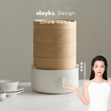 olayks立时竹蒸笼蒸锅 竹笼电蒸锅  竹云香早餐机速热家用包子早点电蒸锅 可定时多用途多功能锅 3层 
