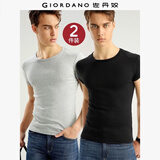 佐丹奴T恤衫男装纯棉两件装 短袖体恤男圆领纯色打底衫男18242011