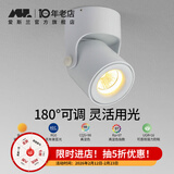 爱斯兰明装射灯LED客厅照画公司LOGO电视背景墙灯简约筒灯 明装-小号白色7W 暖光