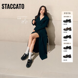 思加图杨幂同款2026春季秋叶伯爵乐福鞋皮鞋EGB27AA6 英伦黑 37