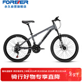 永久山地自行车24英寸24速男女式成人学生青少年城市越野单车 灰