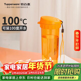 特百惠（Tupperware）茶韵500ML塑料杯男女士学生夏季运动水杯子户外便携大容量 橘花橙