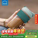 乐扣乐扣（LOCK&LOCK）咖啡杯耐热玻璃水杯子男女学生便携式双饮吸管杯随手杯500ML绿色