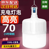 丝咔途充电灯泡usb无线夜市停电家用挂照明超亮摆摊地摊帐篷露营应急灯 5%买强光300000W电显6-12时T15