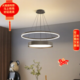 大观园（DGY）餐厅吊灯现代简约卧室灯圆形餐桌饭厅灯极简客厅主灯中山灯具115O 1678-黑色-30+60CM-56W三色