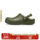 CROCS卡骆驰秋冬新品暖棉洞洞鞋男女秋冬款贝雅暖棉拖鞋|205969 军绿/彩色-3TC 40 (250mm)
