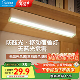 美的（Midea） LED小夜灯卧室柔光充电式床头灯小台灯节能免安装磁吸护眼台灯 【插电款】防眩光+无蓝光危害