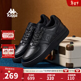 Kappa卡帕男鞋板鞋男春季新款厚底小白鞋子男百搭休闲鞋情侣跑步运动鞋 黑色 35