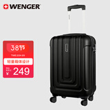 威戈行李箱20英寸拉杆箱登机箱万向轮商务旅行箱密码箱黑色