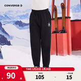 Converse匡威童装男童加绒针织长裤卫裤冬季新款儿童中大童休闲运动裤 正黑色 160 /66 【建议身高152-158cm】