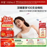 水星家纺枕头记忆纤维抑菌阻螨100S全棉A类护颈可机洗枕芯一对装48×74cm