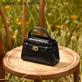 CHARLES&KEITH鳄鱼纹凯莉包手提包斜挎婚包包女包生日礼物CK2-50270880-1