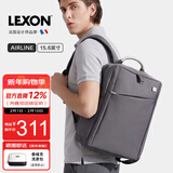 乐上（LEXON）双肩包商务笔记本电脑包14/15.6/16英寸旅行背包时尚男士书包灰色