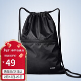 高尔夫GOLF双肩包男士运动健身包简易户外旅行背包大容量轻便抽绳尼龙收纳包 465*350*10MM 黑色