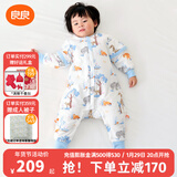 良良（liangliang）婴儿睡袋夏季空调房防踢被宝宝纯棉可拆袖儿童睡袋 雨林蓝·寒冬款【适合10-15℃】 M（建议身高70-85cm）
