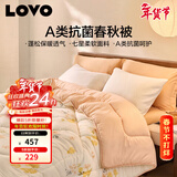 LOVOA类抗菌防螨纤维被加厚冬被子被芯 7.2斤200*230cm 橘色
