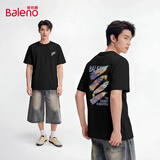 班尼路（Baleno）短袖男夏季美式潮牌学生休闲百搭纯棉t恤男重磅宽松情侣半袖上衣