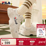 斐乐猫爪鞋女鞋老爹鞋休闲鞋女休闲复古厚底运动鞋 猫爪四代-AW古白色/白天鹅 38.5