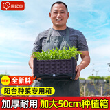 原起点阳台楼顶种菜箱长方形蔬菜种植箱神器种菜盆菜箱塑料花箱户外 常用1联箱 50*40*22cm
