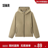 森马夹克男抗静电摇粒绒毛绒外套连帽冬装百搭情侣款109724108202