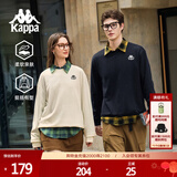 卡帕（Kappa）套头衫情侣男女宽松运动卫衣休闲圆领外套K0CZ2WT93V 黑色 L