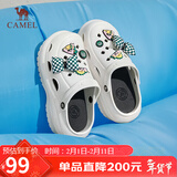 骆驼（CAMEL）洞洞鞋女时髦DIY原创鞋花松糕厚底凉拖鞋 L24M071642 白色 40/41 