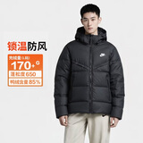 耐克NIKE男冬季短款连帽羽绒服 运动防寒外套 WR系列FB8178-010黑M