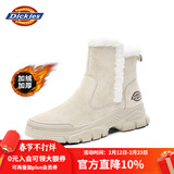 Dickies女士雪地靴女靴冬季加绒加厚短靴保暖棉鞋靴子 米色 39 