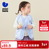 迷你巴拉冬季新款男女童可爱无领羽绒服宝宝保暖时尚羽绒马甲 风信紫70602 100