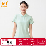 361°运动翻领t恤男2026年春夏季新款休闲透气短袖情侣POLO衫 【女款】薄荷色 XL