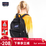 JANSPORT杰斯伯双肩包女学生旅行包26L旅行轻便透气书包男背包 4QUT008 爵士黑-侧边袋