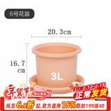 爱丽思（IRIS）花瓶彩色Deepot圆形月季铁线莲花盆园艺批发树脂花盆塑料盆 6号皮肤粉【带托