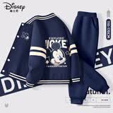 迪士尼（Disney）童装儿童秋季套装2026新款女童美式棒球服上衣潮酷男童外套运动裤