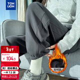 唐狮（TonLion）2024女束脚显瘦休闲侧拼卫裤WP L 加绒款/深灰