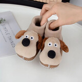 小猪球球婴儿鞋子秋冬季加绒加厚保暖软底羊皮毛一体宝宝新生儿学步鞋 卡其小狗公仔（忌水洗、尖物剐蹭、摩擦）保暖效果好 13  7-14个月