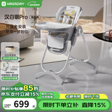 哈卡达宝宝餐椅婴儿成长椅学座椅多功能椅子家用餐桌椅子可折叠学坐神器 【免安装款】-汉白银Pro