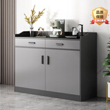 亿家木轻奢餐边柜碗柜客厅靠墙收纳柜多功能储物柜现代简约茶水柜酒柜 【品质升级】两门两抽80CM 自行组装