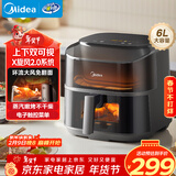 美的（Midea）免翻面空气炸锅2025年新款上下可视 家用全自动大容量6L 烤箱电炸锅蒸烤一体全金属内腔KZC6019D
