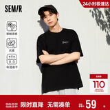 森马（Semir）[凉感抗菌吸湿速干]遮热短袖T恤男t25春夏新款印花109925100102