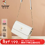 啄木鸟（TUCANO）包包女款2026年牛皮时尚单肩斜挎包女链条包新年生日情人节礼物 菱格米白【实用生日礼物送女友】