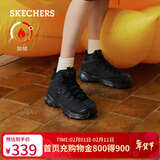 斯凯奇（Skechers）2022秋季高帮鞋女厚底松糕保暖舒适百搭167569 BBK全黑色 35 