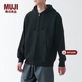 MUJI男式 毛圈棉 拉链连帽衫 男士男生宽松秋装卫衣 AB1LVA3A 黑色 XL（180/104A）