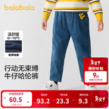 巴拉巴拉童装儿童牛仔裤男童女童加绒裤子秋冬宽松哈伦裤 牛仔中蓝88201 130 cm
